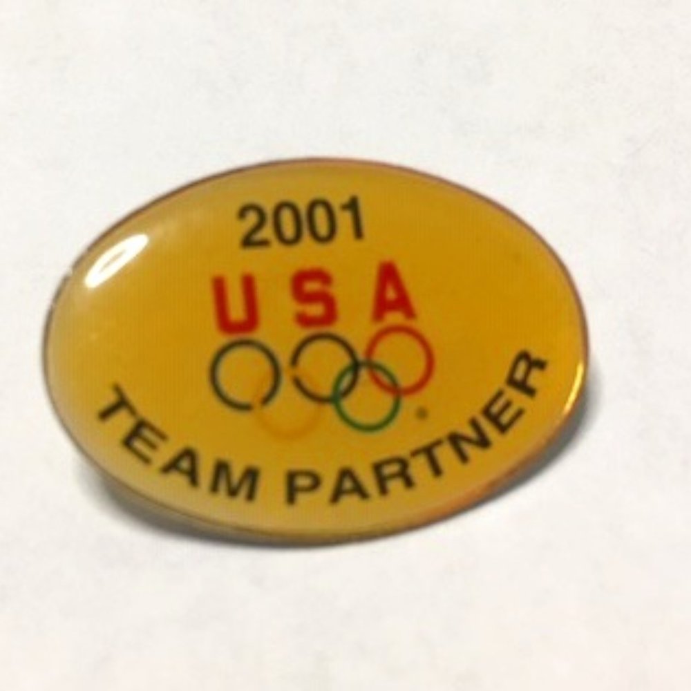 2001 Olympics USA Team Partner Pin, Lapel Pin, Hat Tack, Tie Tack Oval 1"